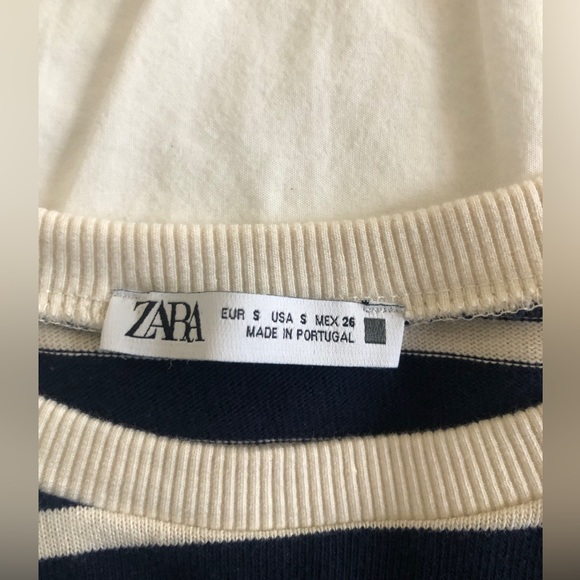 Zara Nautical Detail Navy & White Striped Top w/ Gold Buttons Size XS - Picture 3 of 5